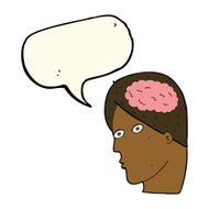 cartoon head with brain symbol speech bubble N27