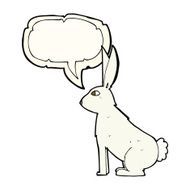 cartoon rabbit with speech bubble N56