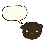 cartoon black bear head with speech bubble N7