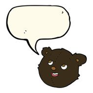 cartoon black bear face with speech bubble N21