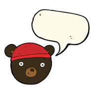 cartoon black bear face with speech bubble N22