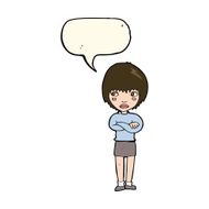 cartoon annoyed woman with speech bubble N128