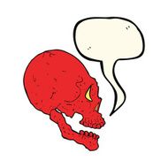 red skull illustration with speech bubble N4