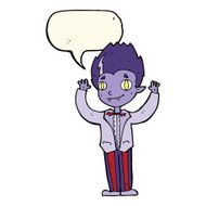 cartoon vampire boy with speech bubble N8