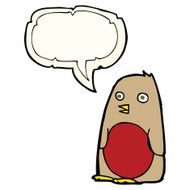 cartoon robin with speech bubble N15