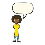 cartoon curious woman with speech bubble N40