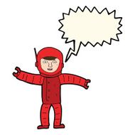 cartoon space man with speech bubble N14