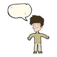 cartoon happy man with speech bubble N329