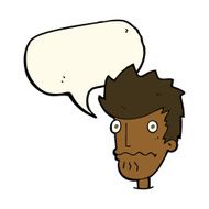 cartoon nervous man with speech bubble N99
