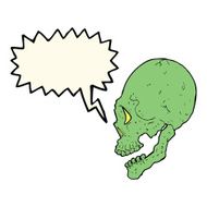 spooky skull illustration with speech bubble N4