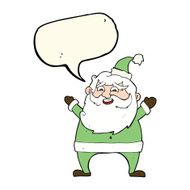 jolly santa cartoon with speech bubble N19