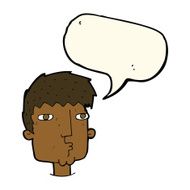 cartoon curious man with speech bubble N46