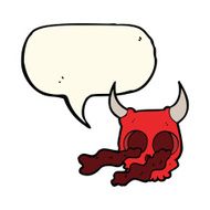 cartoon halloween skull with speech bubble N4