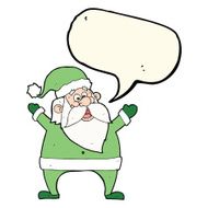 jolly santa cartoon with speech bubble N20