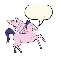 cartoon pegasus with speech bubble N3