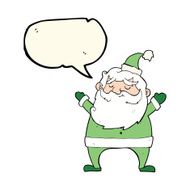 jolly santa cartoon with speech bubble N21