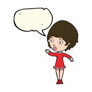 cartoon pretty woman with speech bubble N186