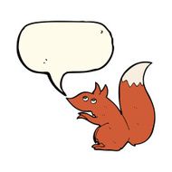 cartoon red squirrel with speech bubble N7