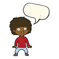 cartoon excited boy with speech bubble N103