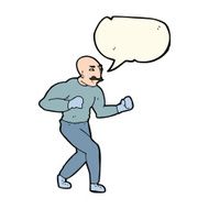 cartoon victorian boxer with speech bubble N4