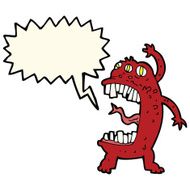 cartoon crazy monster with speech bubble N7