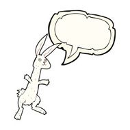 cartoon rabbit with speech bubble N58