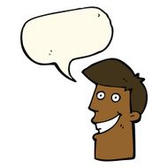 cartoon grinning man with speech bubble N62
