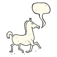 cartoon horse with speech bubble N25