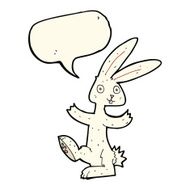 cartoon rabbit with speech bubble N59