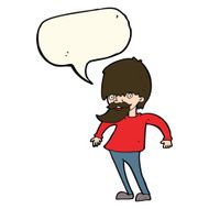 cartoon bearded man shrugging shoulders with speech bubble N7