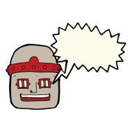 cartoon robot head with speech bubble N44