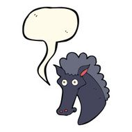 cartoon horse head with speech bubble N8