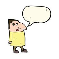 cartoon worried man with speech bubble N68