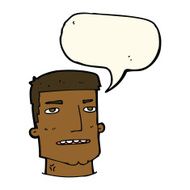 cartoon male head with speech bubble N8
