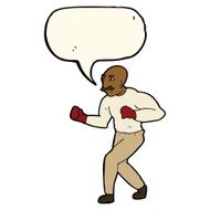 cartoon boxer with speech bubble N4