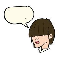 cartoon fashion haircut with speech bubble N5