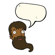 cartoon bearded man with speech bubble N30