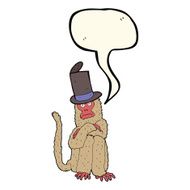 cartoon monkey wearing hat with speech bubble N7