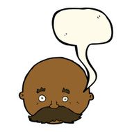 cartoon bald man with mustache speech bubble N14