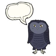 Cartoon owl with speech bubble N45
