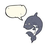 cartoon shark with speech bubble N25