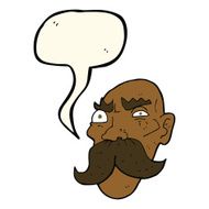 cartoon angry old man with speech bubble N101