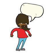 cartoon bearded man shrugging shoulders with speech bubble N8