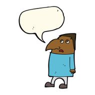 cartoon worried man with speech bubble N69
