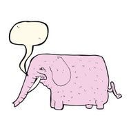 cartoon funny elephant with speech bubble N16