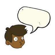 cartoon staring boy with speech bubble N20