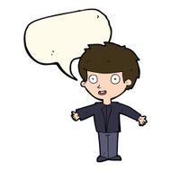 Cartoon happy boy with speech bubble N162