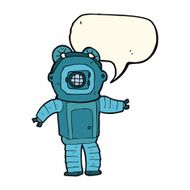 cartoon deep sea diver with speech bubble N22