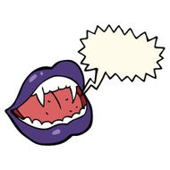 cartoon vampire lips with speech bubble N11