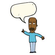 cartoon man issuing stern warning with speech bubble N8